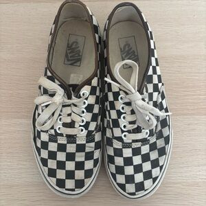 VANS Authentic Checkerboard Women’s Size 8.5 Black/White Lace Up Shoes Sneakers
